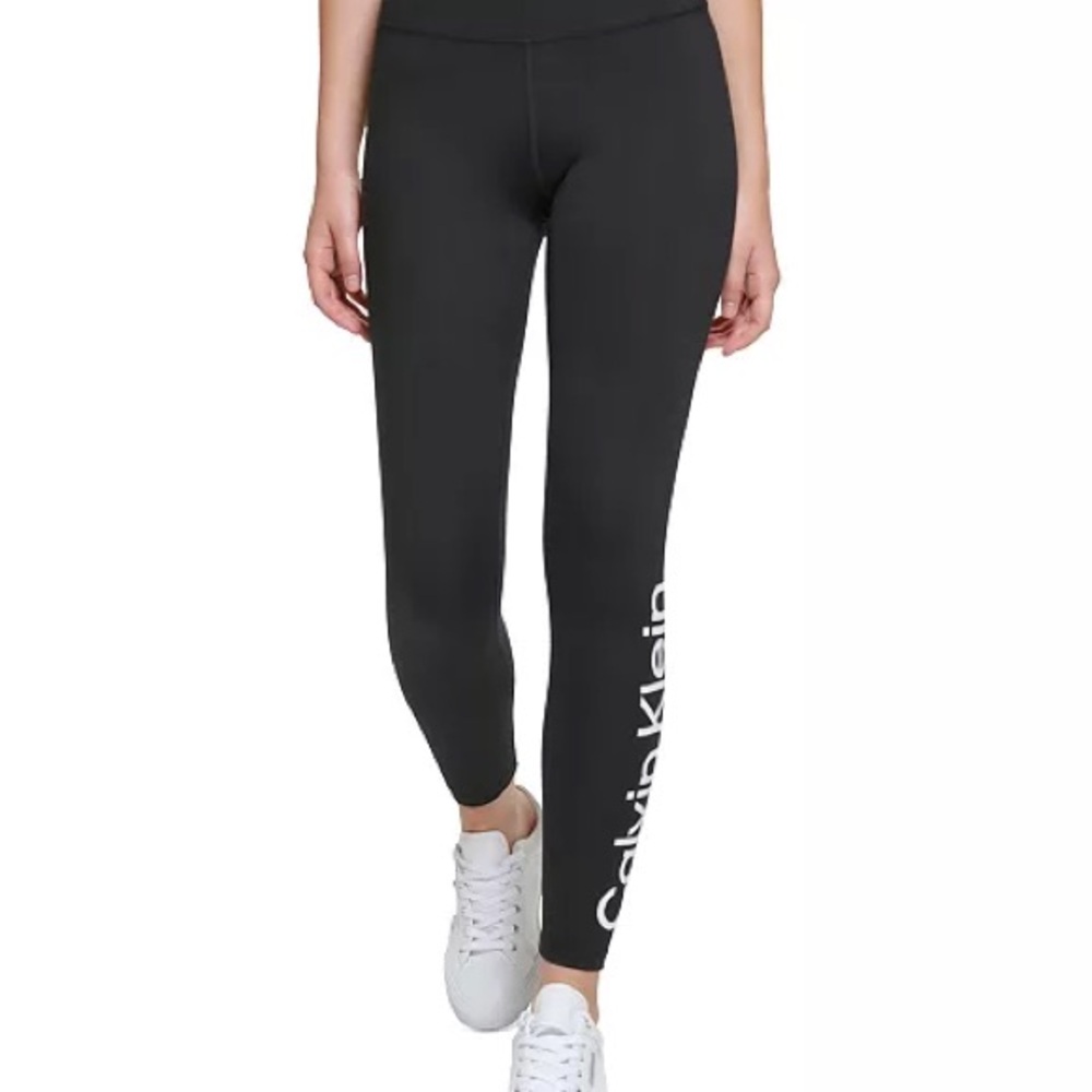 Calvin Klein Performance Women's Black Logo Leggings - Picture 2 of 12
